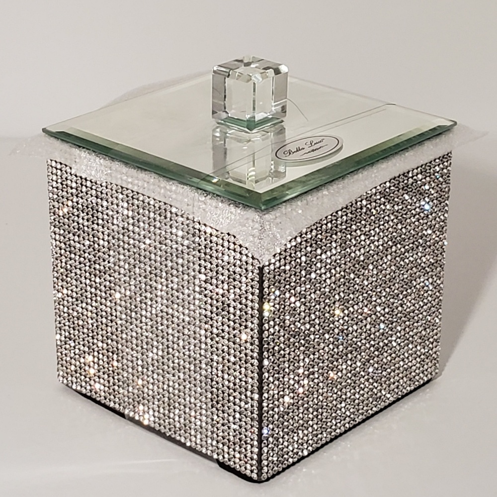 Bella Luxe Fully Rhinsetone Mirrored Canister